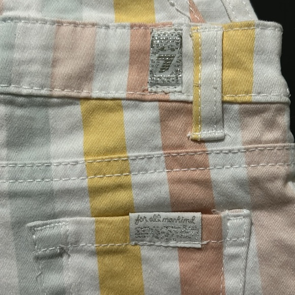 Baby Girl Striped 12 Months Overalls Shorts 7 For All Mankind NWT - Picture 5 of 6